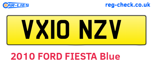 VX10NZV are the vehicle registration plates.
