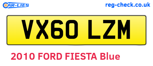 VX60LZM are the vehicle registration plates.