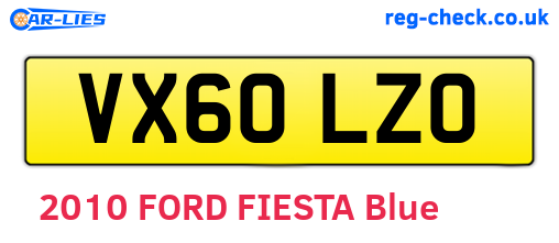 VX60LZO are the vehicle registration plates.