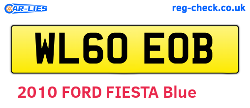 WL60EOB are the vehicle registration plates.