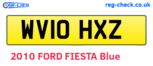 WV10HXZ are the vehicle registration plates.