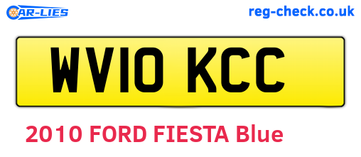 WV10KCC are the vehicle registration plates.