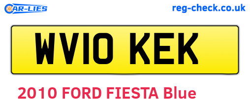 WV10KEK are the vehicle registration plates.