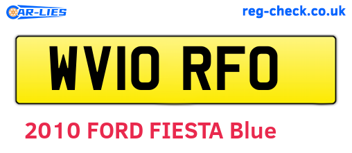 WV10RFO are the vehicle registration plates.