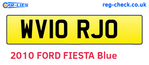 WV10RJO are the vehicle registration plates.