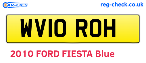WV10ROH are the vehicle registration plates.