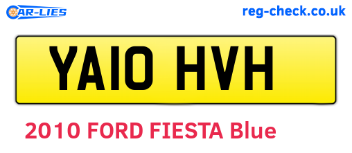 YA10HVH are the vehicle registration plates.