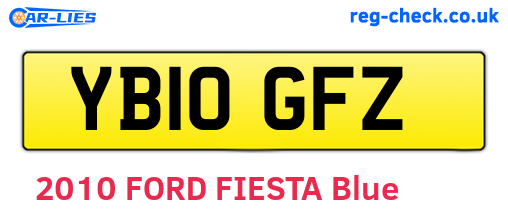 YB10GFZ are the vehicle registration plates.