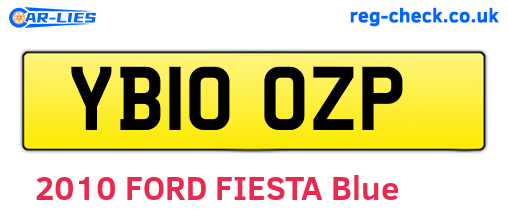 YB10OZP are the vehicle registration plates.