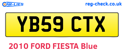 YB59CTX are the vehicle registration plates.