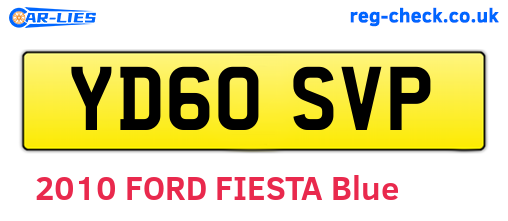 YD60SVP are the vehicle registration plates.
