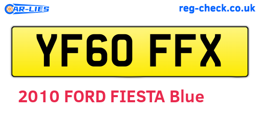 YF60FFX are the vehicle registration plates.