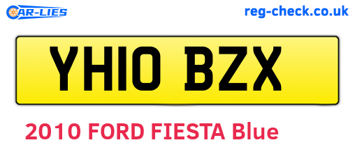 YH10BZX are the vehicle registration plates.