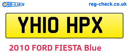 YH10HPX are the vehicle registration plates.