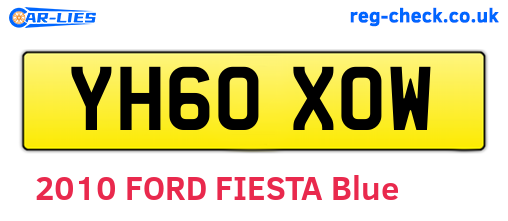 YH60XOW are the vehicle registration plates.