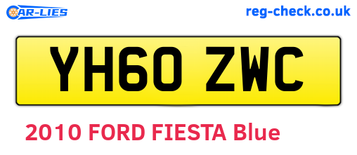 YH60ZWC are the vehicle registration plates.