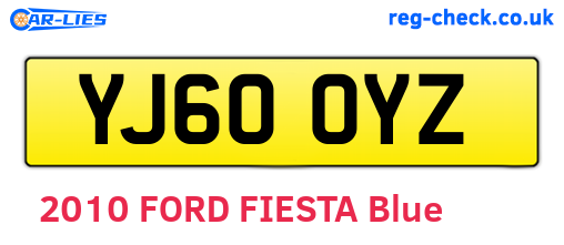 YJ60OYZ are the vehicle registration plates.
