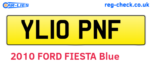 YL10PNF are the vehicle registration plates.