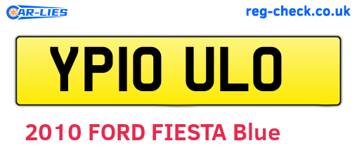 YP10ULO are the vehicle registration plates.
