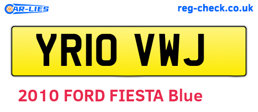 YR10VWJ are the vehicle registration plates.