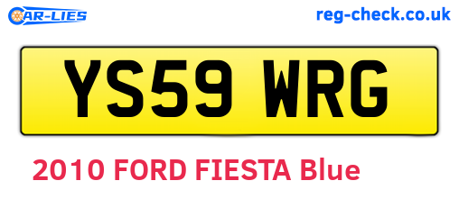 YS59WRG are the vehicle registration plates.