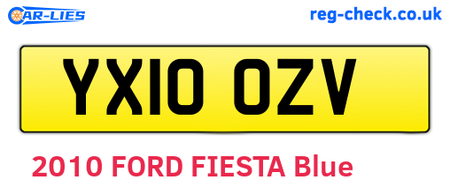 YX10OZV are the vehicle registration plates.