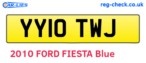 YY10TWJ are the vehicle registration plates.