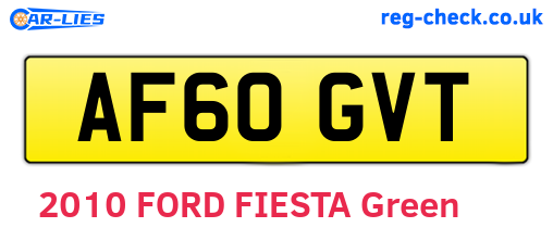 AF60GVT are the vehicle registration plates.