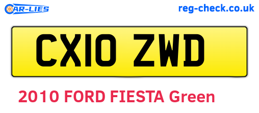 CX10ZWD are the vehicle registration plates.