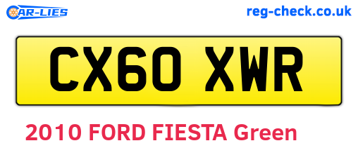 CX60XWR are the vehicle registration plates.