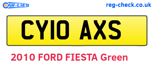 CY10AXS are the vehicle registration plates.