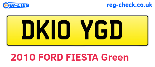 DK10YGD are the vehicle registration plates.