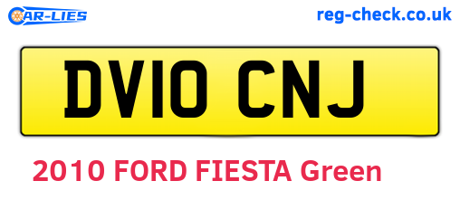 DV10CNJ are the vehicle registration plates.