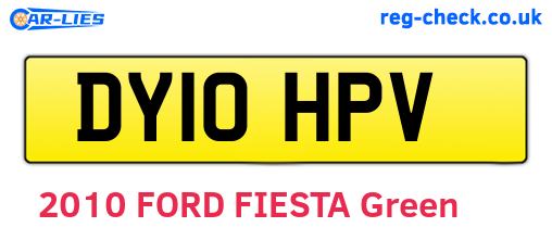 DY10HPV are the vehicle registration plates.