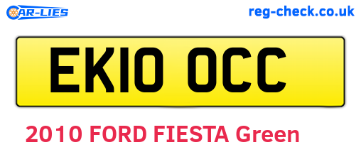 EK10OCC are the vehicle registration plates.