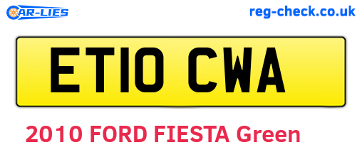 ET10CWA are the vehicle registration plates.