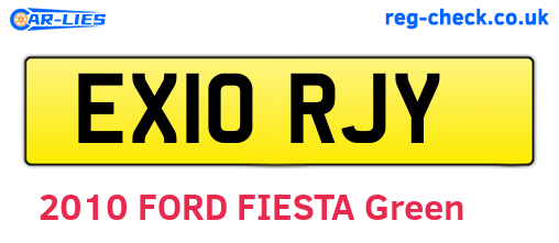 EX10RJY are the vehicle registration plates.