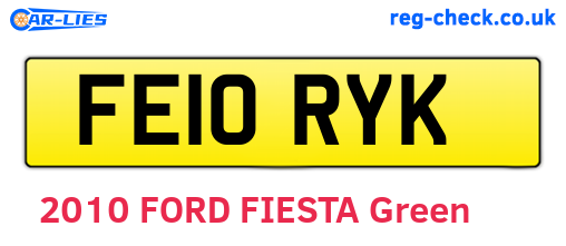 FE10RYK are the vehicle registration plates.