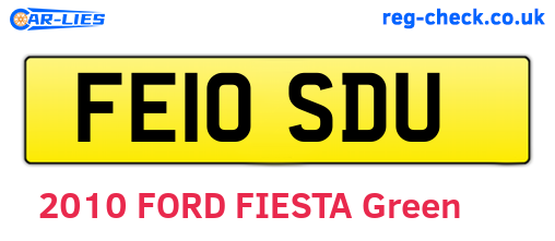 FE10SDU are the vehicle registration plates.