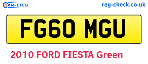 FG60MGU are the vehicle registration plates.