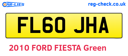 FL60JHA are the vehicle registration plates.