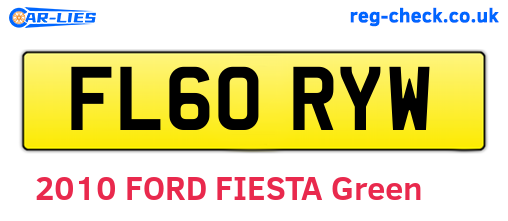FL60RYW are the vehicle registration plates.