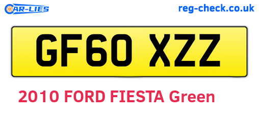 GF60XZZ are the vehicle registration plates.