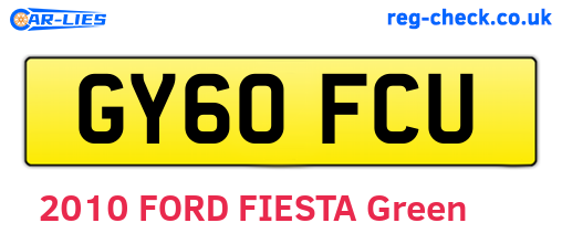 GY60FCU are the vehicle registration plates.