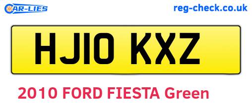 HJ10KXZ are the vehicle registration plates.