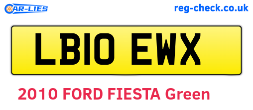 LB10EWX are the vehicle registration plates.