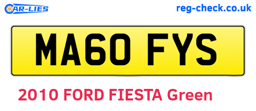 MA60FYS are the vehicle registration plates.