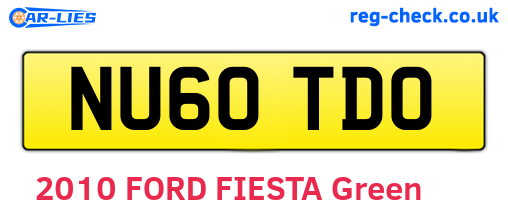 NU60TDO are the vehicle registration plates.