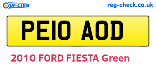 PE10AOD are the vehicle registration plates.