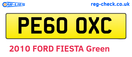 PE60OXC are the vehicle registration plates.